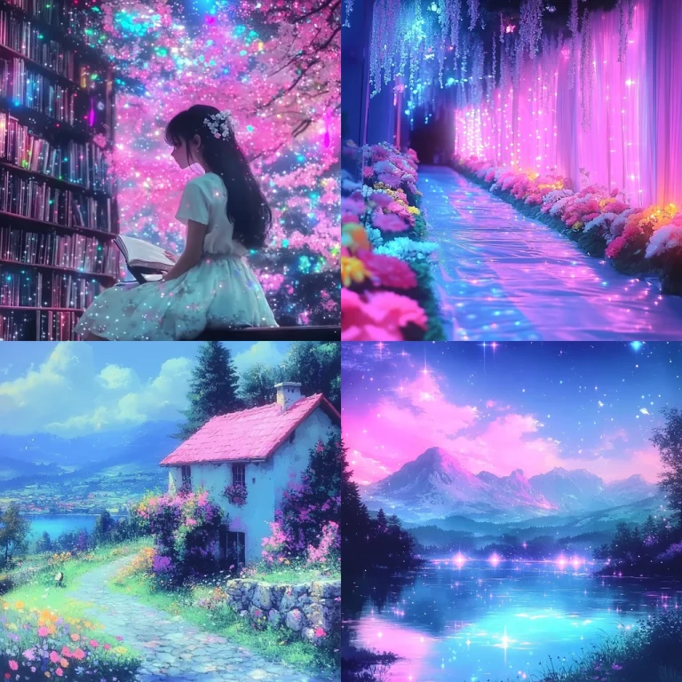 Fluorescent Dreamscape - Midjourney style sref code