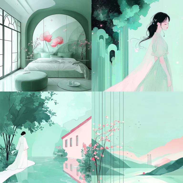 Soft Pastel Serenity with Floral Touch - Midjourney style sref code