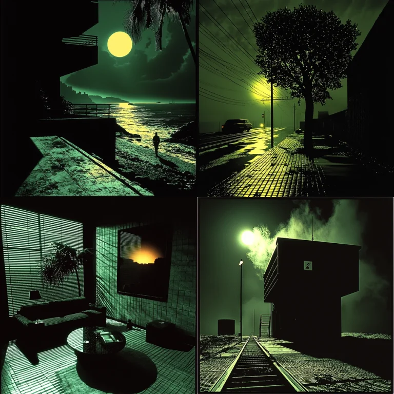 Stark Green Nightscape - Midjourney style sref code