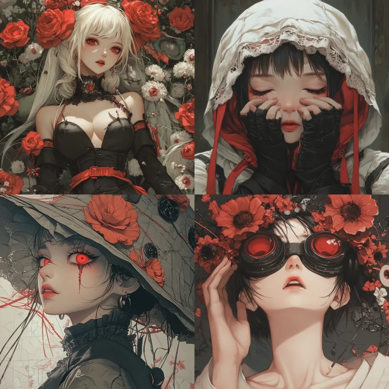 Dark Floral Fusion - Midjourney style sref code