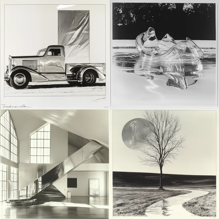 Reflective Monochrome Aesthetic - Midjourney style sref code