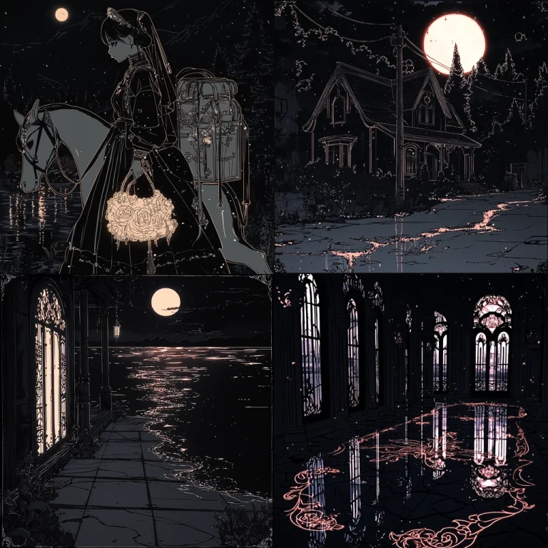 Moonlit Gothic Reflection - Midjourney style sref code