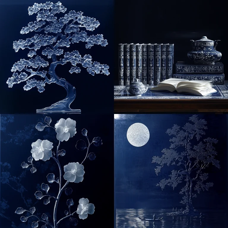 Blue Botanical Elegance - Midjourney style sref code