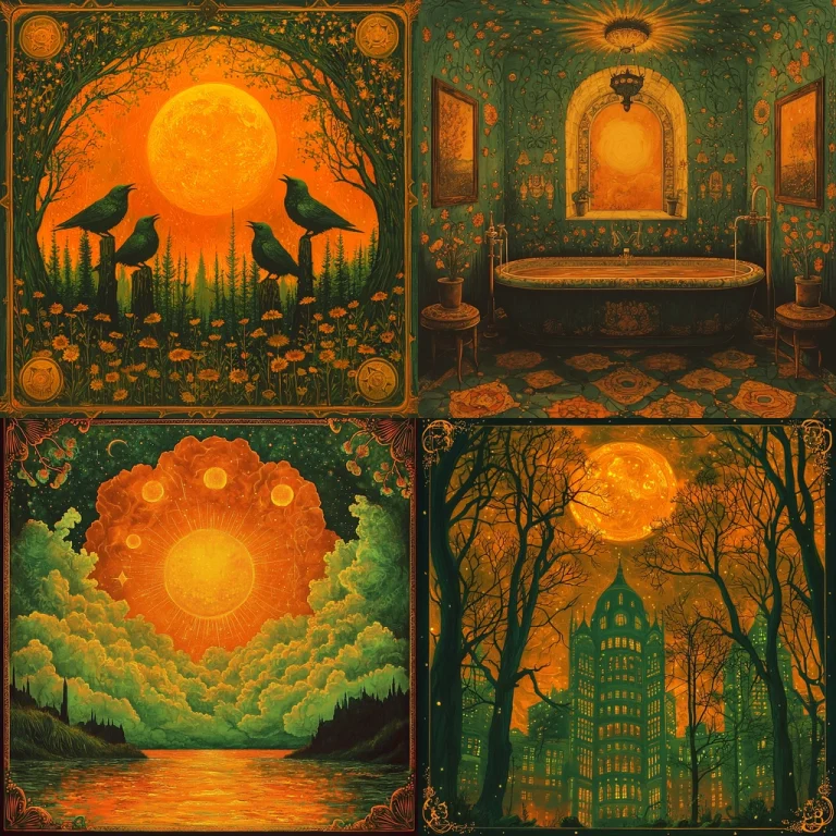 Vintage Green Gold Opulence - Midjourney style sref code