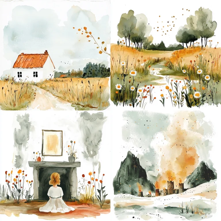 Rustic Watercolor Landscape - Midjourney style sref code