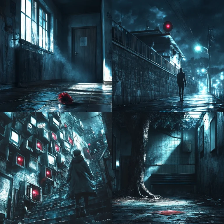 Moody Cyan Documentary Contrast - Midjourney style sref code