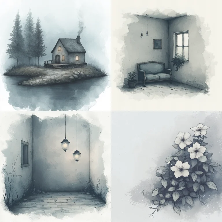 Soft Monochrome Watercolor Blend - Midjourney style sref code