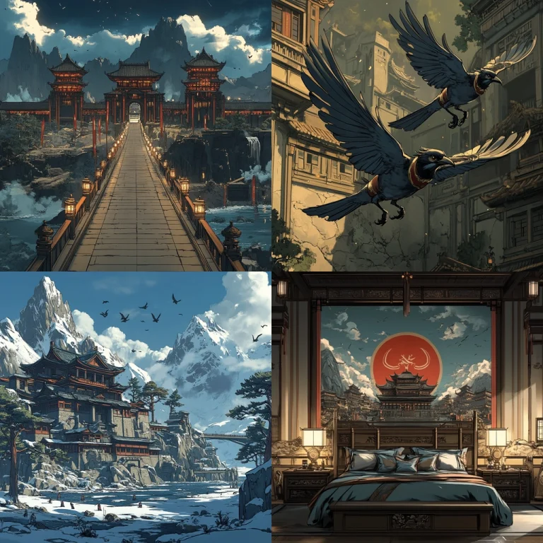 Dark Blue Lighting Classic Architecture - Midjourney style sref code