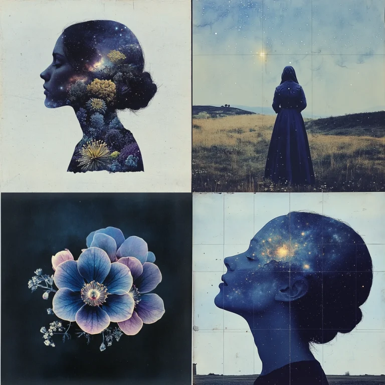 Celestial Floral Silhouettes - Midjourney style sref code