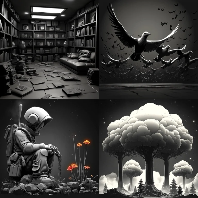 Monochrome Cinematic Noir - Midjourney style sref code