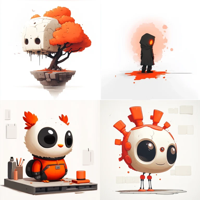 Crisp White Orange Contrast - Midjourney style sref code