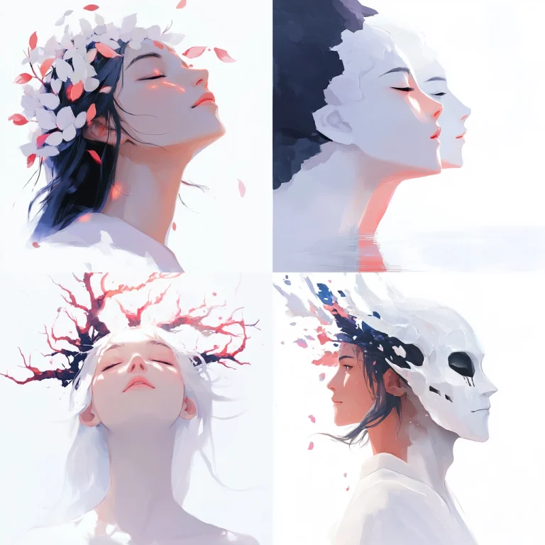 White Palette with Red Accents - Midjourney style sref code