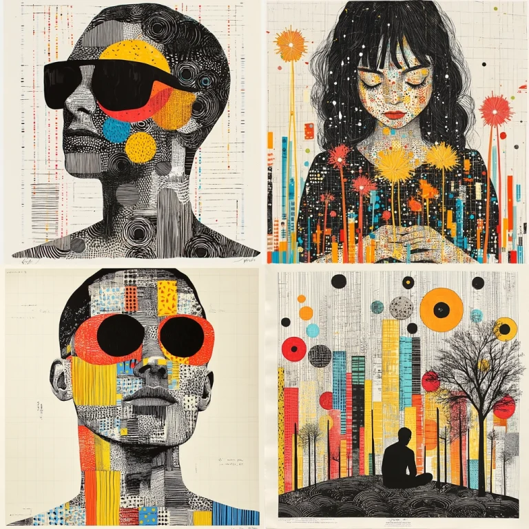 Patterned Geometric Contrast - Midjourney style sref code