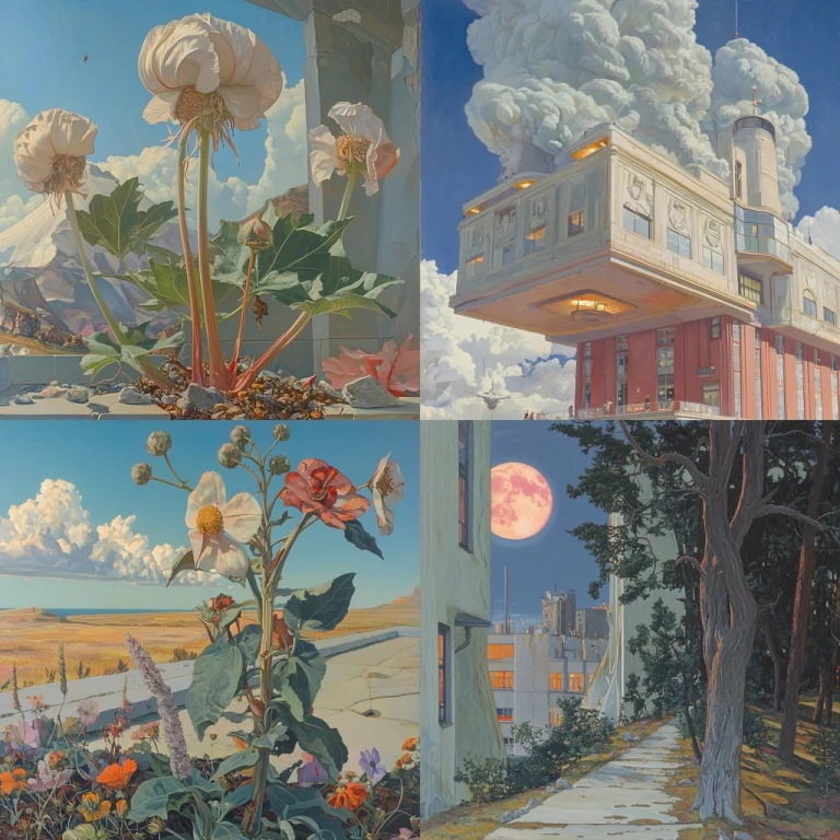 Natural Assemblage with Atmospheric Lighting - Midjourney style sref code