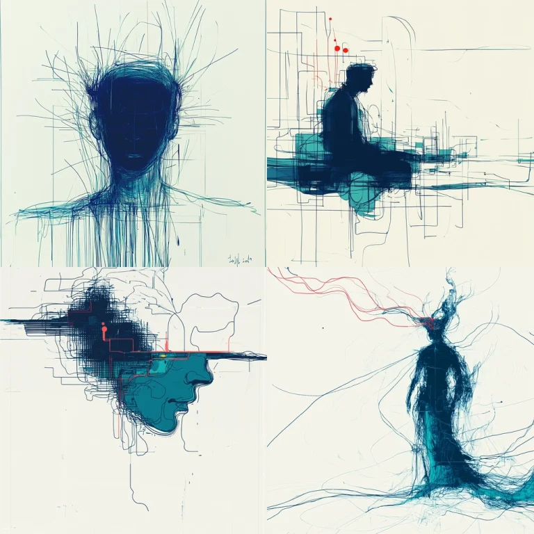 Linework and Dark Silhouettes - Midjourney style sref code