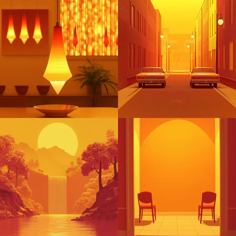 Warm Tone Interior Street - Midjourney style sref code