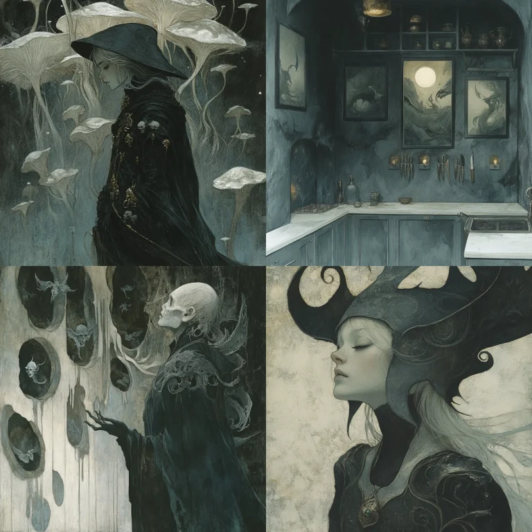 Dark Textured Illustration - Midjourney style sref code