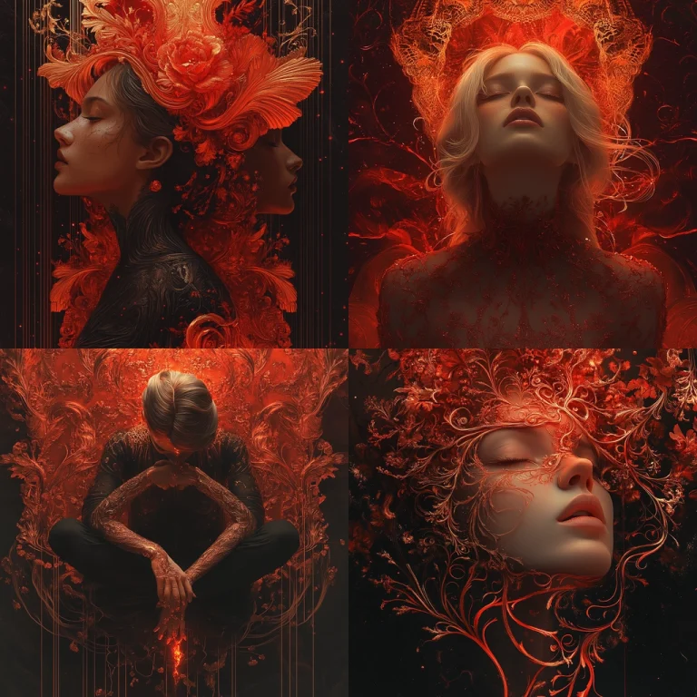 Floral Crimson Ornamentation - Midjourney style sref code