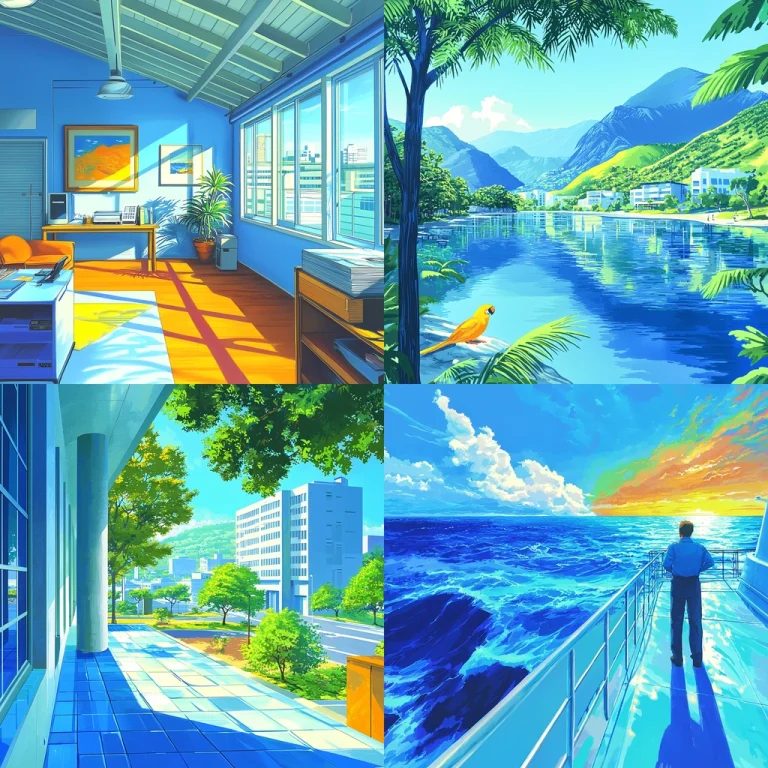 Vivid Blue Lightscape - Midjourney style sref code