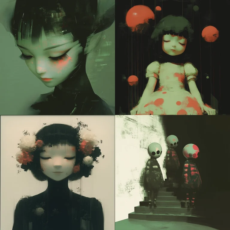 Dark Green and Red Noir - Midjourney style sref code