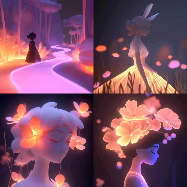 Glowing Floral Dreamscape - Midjourney style sref code