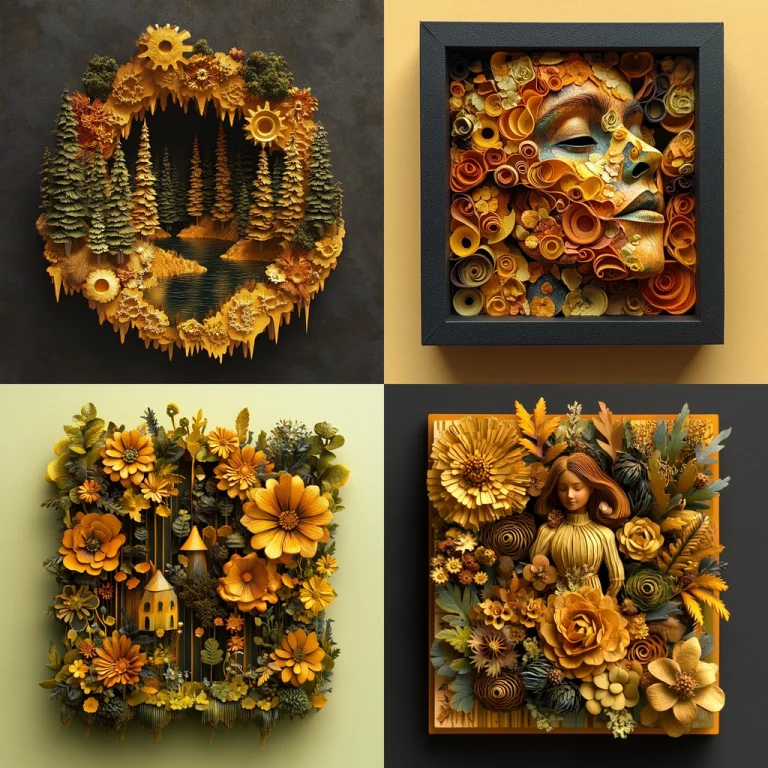 Textured Golden Relief Art - Midjourney style sref code