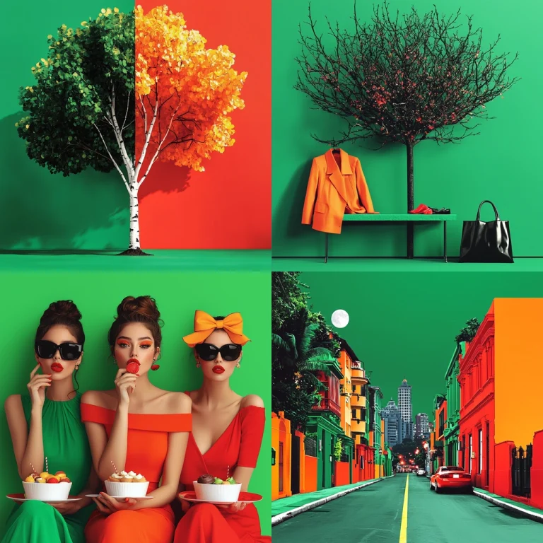 Vivid Green and Red Contrast - Midjourney style sref code