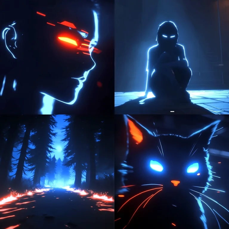 Neon Silhouette Contrast - Midjourney style sref code