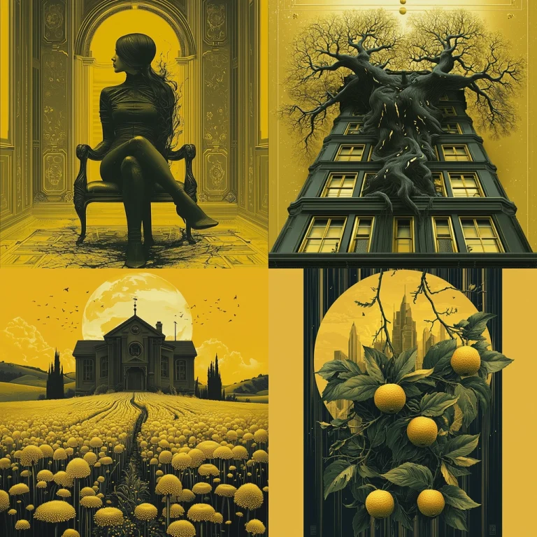 Yellow Monochrome with Detailed Texture - Midjourney style sref code