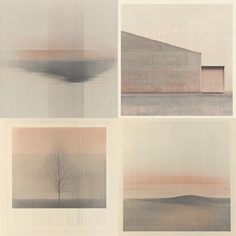 Muted Gradient with Linear Textures - Midjourney style sref code