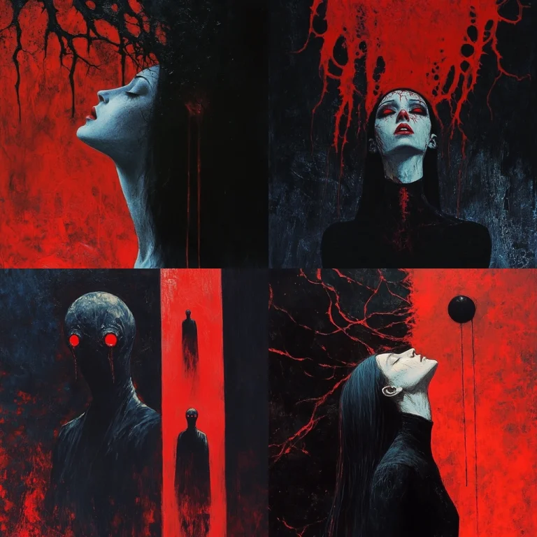 High Contrast Red and Black - Midjourney style sref code