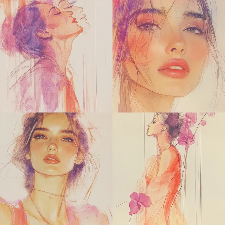 Soft Pastel Line Drawing - Midjourney style sref code