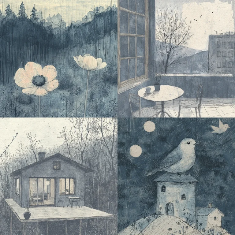 Monochrome Sketch with Detailed Textures - Midjourney style sref code