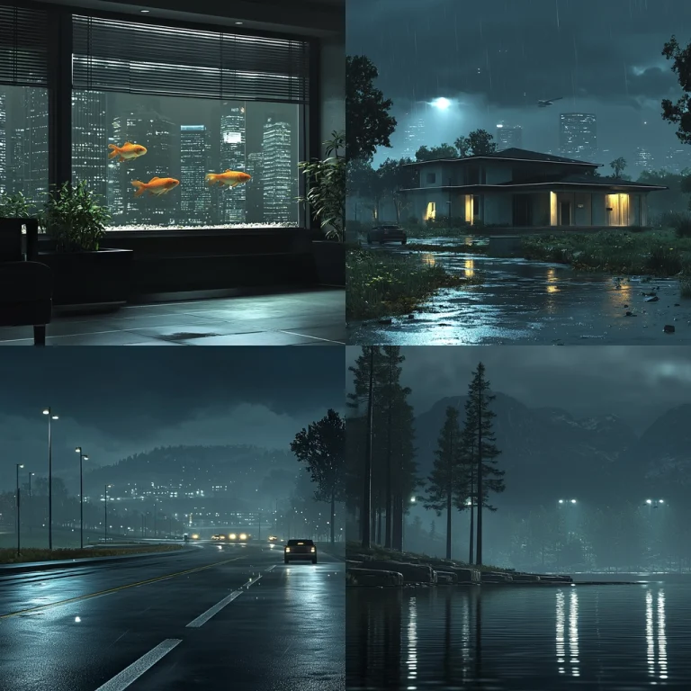 Cool Nighttime Reflections - Midjourney style sref code