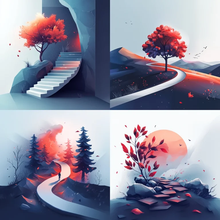 Dark Cyan Gradient Landscape - Midjourney style sref code