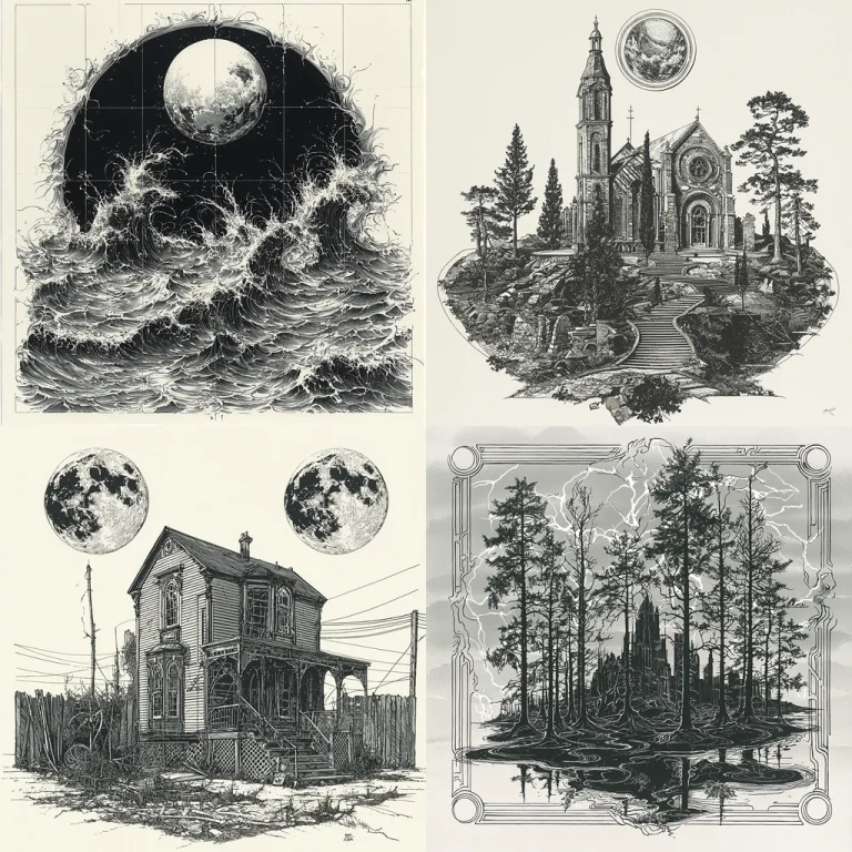 Monochrome Textured Graphic - Midjourney style sref code