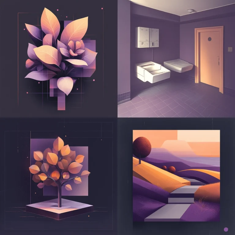 Purple Geometric Minimalism - Midjourney style sref code