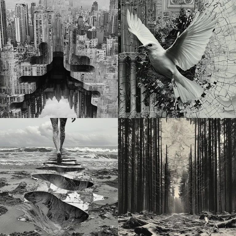 Monochrome Surreal Reflections - Midjourney style sref code