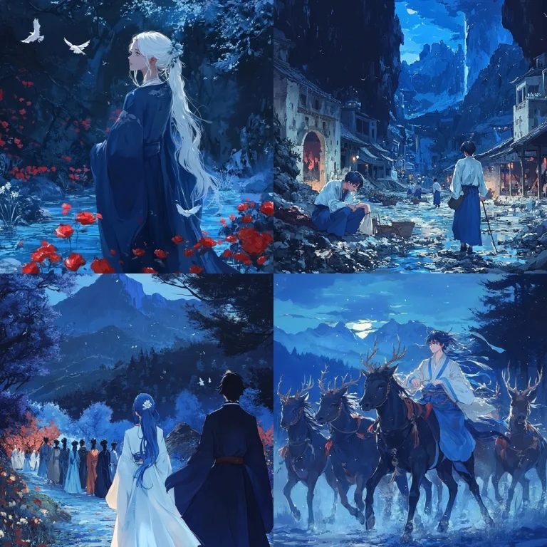 Vivid Blue High Contrast Dreamscape - Midjourney style sref code