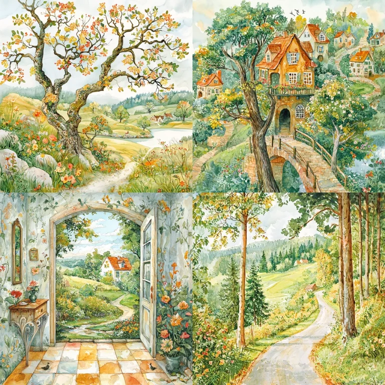 Pastoral Watercolor Whimsy - Midjourney style sref code