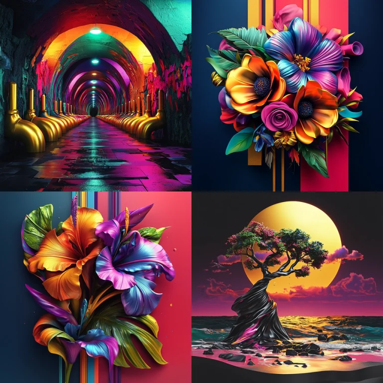 Neon Chromatic Flow - Midjourney style sref code