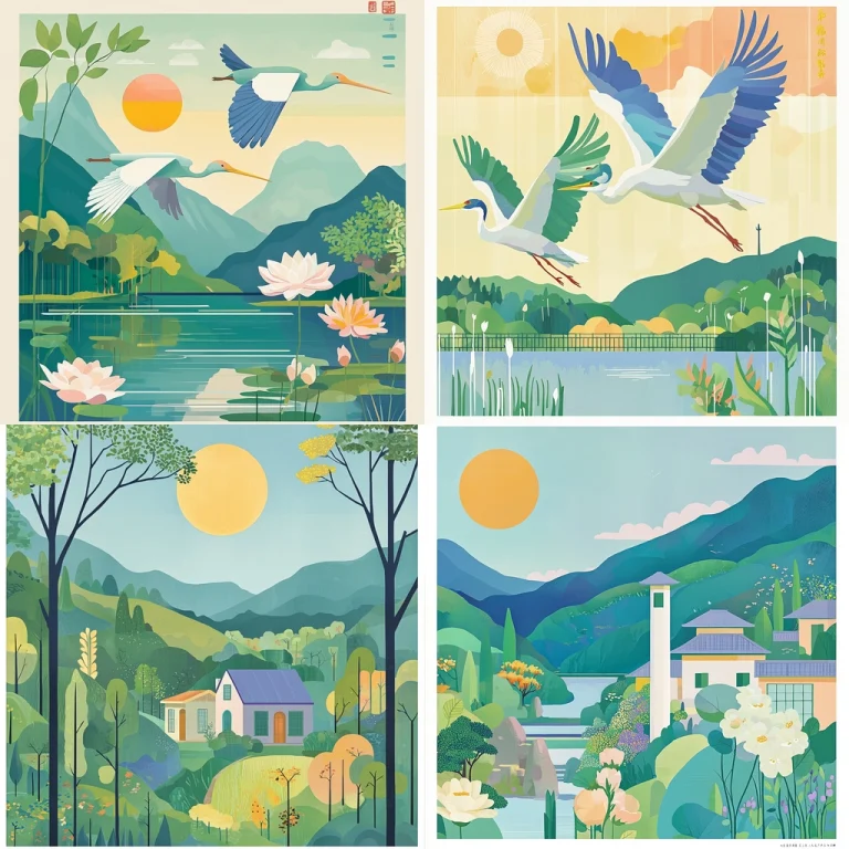 Pastel Mountain Landscapes - Midjourney style sref code