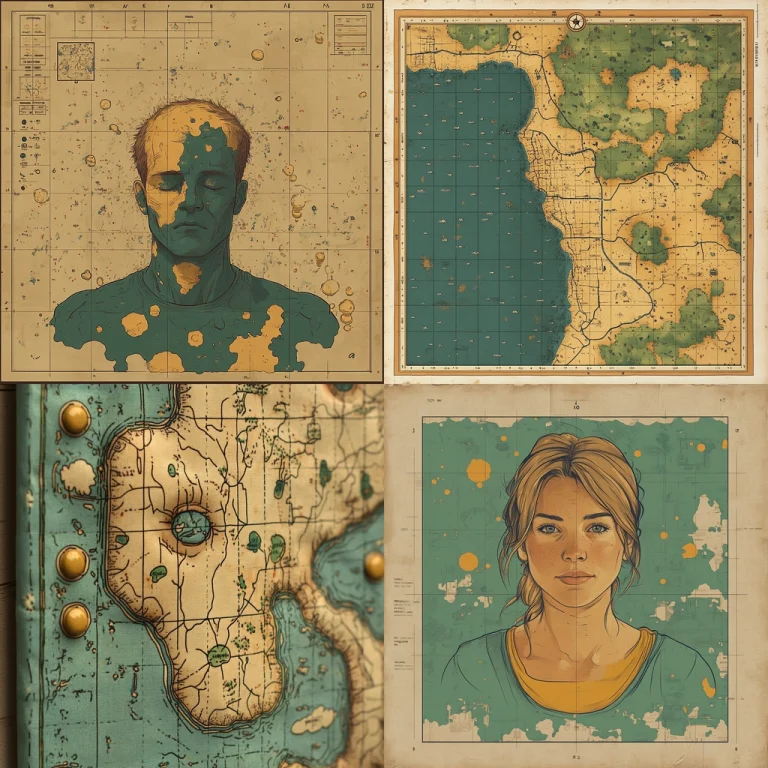 Cartographic Texture with Muted Palette - Midjourney style sref code