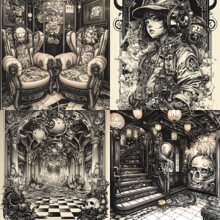 Intricate Monochrome Detailing - Midjourney style sref code