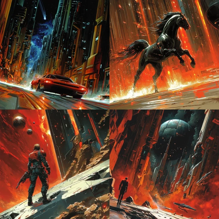 Fiery Urban Sci-Fi - Midjourney style sref code