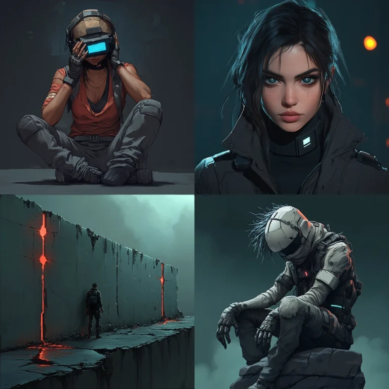 Muted Cyberpunk Illustration - Midjourney style sref code