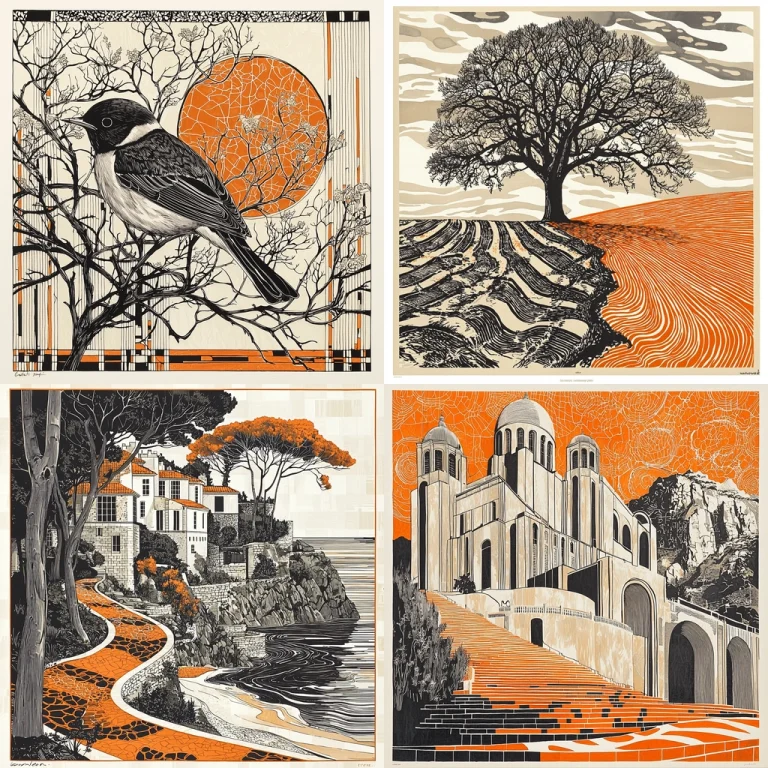 High Contrast Line Art - Midjourney style sref code