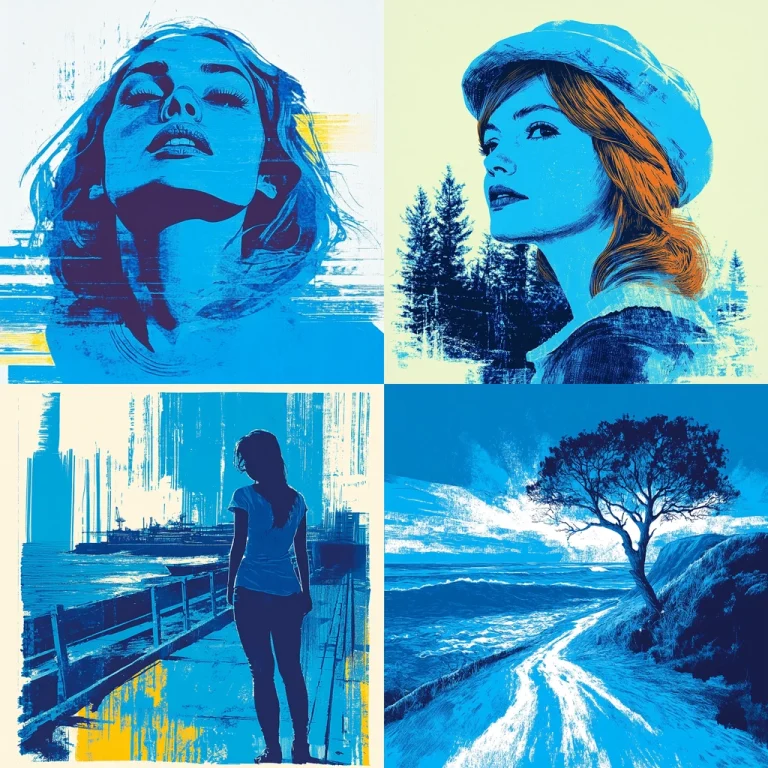 Dynamic Cool-Toned Brushwork - Midjourney style sref code