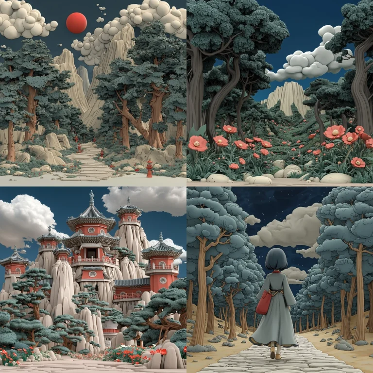 Eastern Aesthetic with Cool Tones - Midjourney style sref code