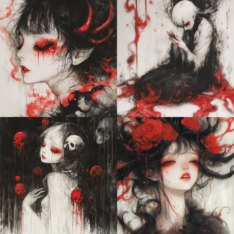 Red and Black High Contrast - Midjourney style sref code